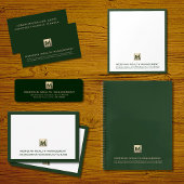 Personalisierte dunkle grüne Gold-Business-Monogra Mousepad