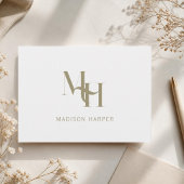 Friseur modernes Monogramm Initialen rot pink Visitenkarte