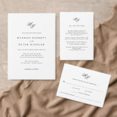 Elegante Script Monogram Black & White Wedding Dankeskarte (Personalisiere diese Kollektion eines unabhängigen Creators.)