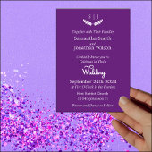 Elegant Monogram Purple Jewel Tone RSVP Card Einladung