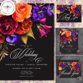 Elegant Moody Vibrant Harvest floral Two Sided Einladung