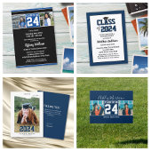 Klasse der Elegant Blue Graduation Party 2024 Geschenkanhänger