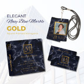 Elegantes Marmorquadrat Gold Monogramm Notizblock