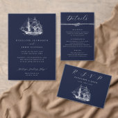 Elegante nautische Schiff Hochzeitsfeier in Navybl Tischnummer (Personalisiere diese Kollektion eines unabhängigen Creators.)