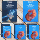 Hochzeit von Navy Blue Underwater Jellyfish Save The Date