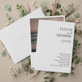 Elegante, neutrale Linie Blume Hochzeit Dankeskarte (Personalisieren Sie die Kollektion dieses unabhängigen Creators. Test)