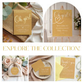 Champagne Gold Confetti Oh Girl Luxe Script Pappteller