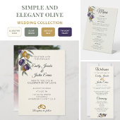 Elegante Olive Wedding Tischnummer Card