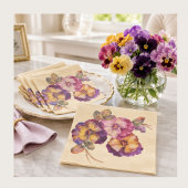 Blumen-Papier-Servietten Stiefmütterchen (50er Set Serviette
