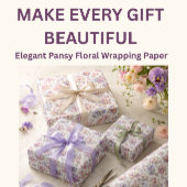 Stiefmütterchen-Blumenverpackungspapier | Elegante Geschenkpapier
