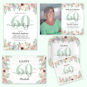 Elegant Pastel Floral 60th Birthday Party  Banner