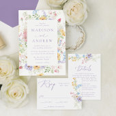 Elegant Pastel Wildflower Wedding Return Address