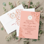 Peach Wedding RSVP Karte (Personalisieren Sie die Kollektion dieses unabhängigen Creators. Test)