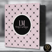 Monogramm-Schrift-Bogen-Tasche – Pink & Schwarz Tasche