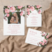 3D  Roses Wildflowers  Wedding RSVP Karte (Personalisiere diese Kollektion eines unabhängigen Creators.)
