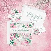 Pink Berries Vintage Weihnachtsferien Geschenkpapier