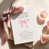 Pink Bow Baby Shower Invitation Einladung