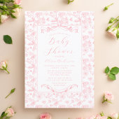 Elegante rosa Bow Vintage Blumenbücher für Baby Begleitkarte