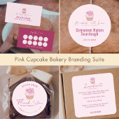 Elegant Pink Cupcake Bread Care Instructions Dankeskarte