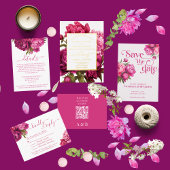 Magenta Peony Floral Wedding Pappteller