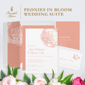 Elegantes Peony Floral Muster Save The Date