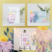 Elegante Rosa Lila Blau Dahlia Begleitkarte