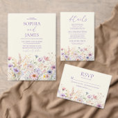 Elegante rosa lila Wildblumen-Wiese Hochzeit Programm (Personalisiere diese Kollektion eines unabhängigen Creators.)