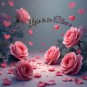 Love is in Bloom Pink Roses Save the Date Wedding