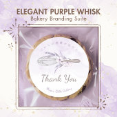 Elegant Purple Watercolor Whisk Thank You Runder Aufkleber