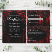 Gotische Hochzeit in Rot und Schwarz Einladung (Personalisiere diese Kollektion eines unabhängigen Creators.)