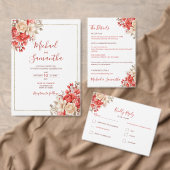 Elegante Hochzeiten in Rot und Elfenbeinküste Einladung (Personalisiere diese Kollektion eines unabhängigen Creators.)