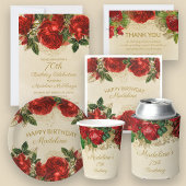 Elegante Rote Rosen Champagne 21. Geburtstag Einladung