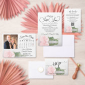 Elegantes Plush Pink Rose Hochzeit wünscht gutes G Begleitkarte (Personalisiere diese Kollektion eines unabhängigen Creators.)