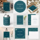 Elegante Mod Arch Lines Aquamarin Blue Personalisi Mitteilungskarte