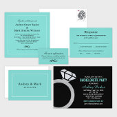 Elegante Aqua Blue Square Wedding Einladung