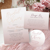Simple Rose Gold Gradient Bridal Shower  Runder Aufkleber