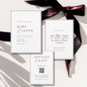 Elegant Royal Black & White Wedding Einladung