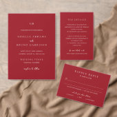 Elegant Ruby Red Modern Wedding Program Fächer (Personalisiere diese Kollektion eines unabhängigen Creators.)