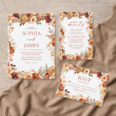 Rustikale Herbst-Hochzeits-Adresse mit Blumen (Personalisiere diese Kollektion eines unabhängigen Creators.)