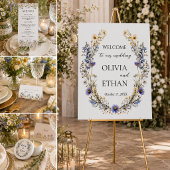 Elegante Gartenwildblumen Hochzeit Danke