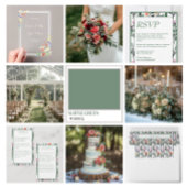 Whimsical Floral Watercolor Wedding Postkarte