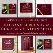 Eleganter Script Grad Ratgeber Burgundy Abschluss Begleitkarte