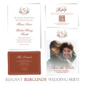 Elegant Wedding Calligraphy Burgundy Script  Einladung