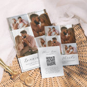 Elegantes Script Minimal Foto QR Code Hochzeit RSV Begleitkarte