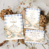 Elegant Seaside Shell Wedding Dankeskarte