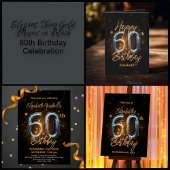 Elegant Stilvolles Black Gold Mosaik 60. Geburtsta Pappteller