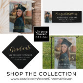 Eleganter, einfacher Gold Script-Abschluss Black Pappteller