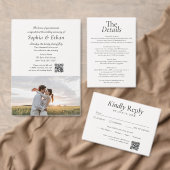 Minimalist Wedding Details Photo White Begleitkarte (Personalisiere diese Kollektion eines unabhängigen Creators.)