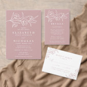 Hochzeit der gezeichneten blühenden Dusty-Rose Einladung (Personalisiere diese Kollektion eines unabhängigen Creators.)