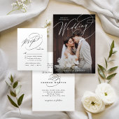 Elegant Swirl Script Simple Rehearsal Dinner Einladung